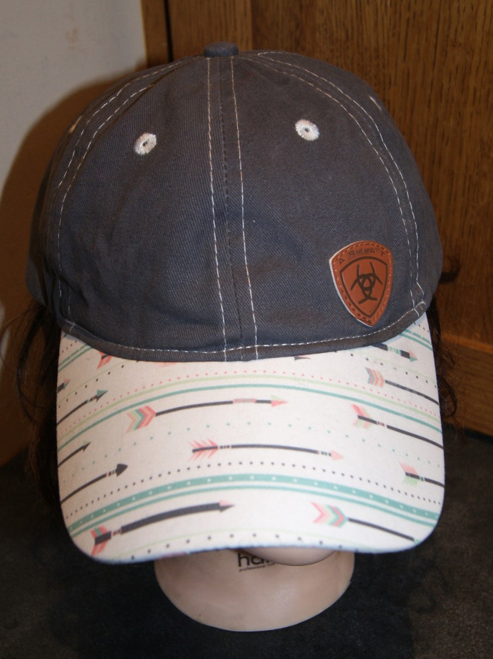 ARIAT Arrow Print Bill Colorful Gray Snapback Hat Cap Western Indian Cowboy OSFA